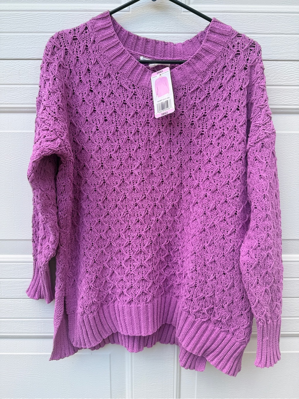 Seven Wild Orchid Textured Chenille Sweater Womens Size Small New